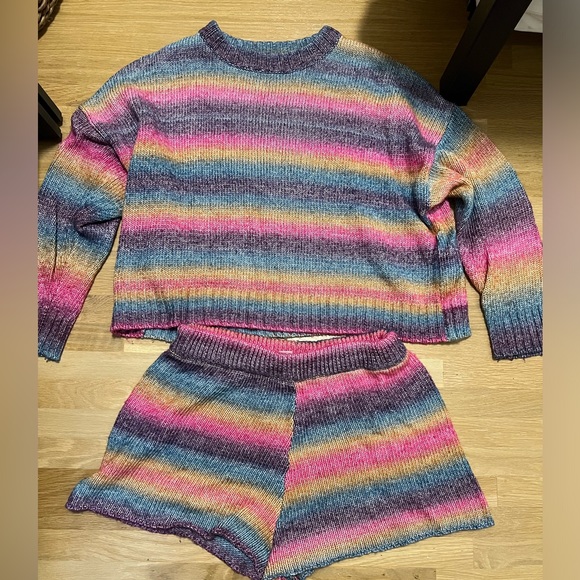 Something Navy Sweater and Sweatershorts set - poppy ombré - Picture 3 of 6